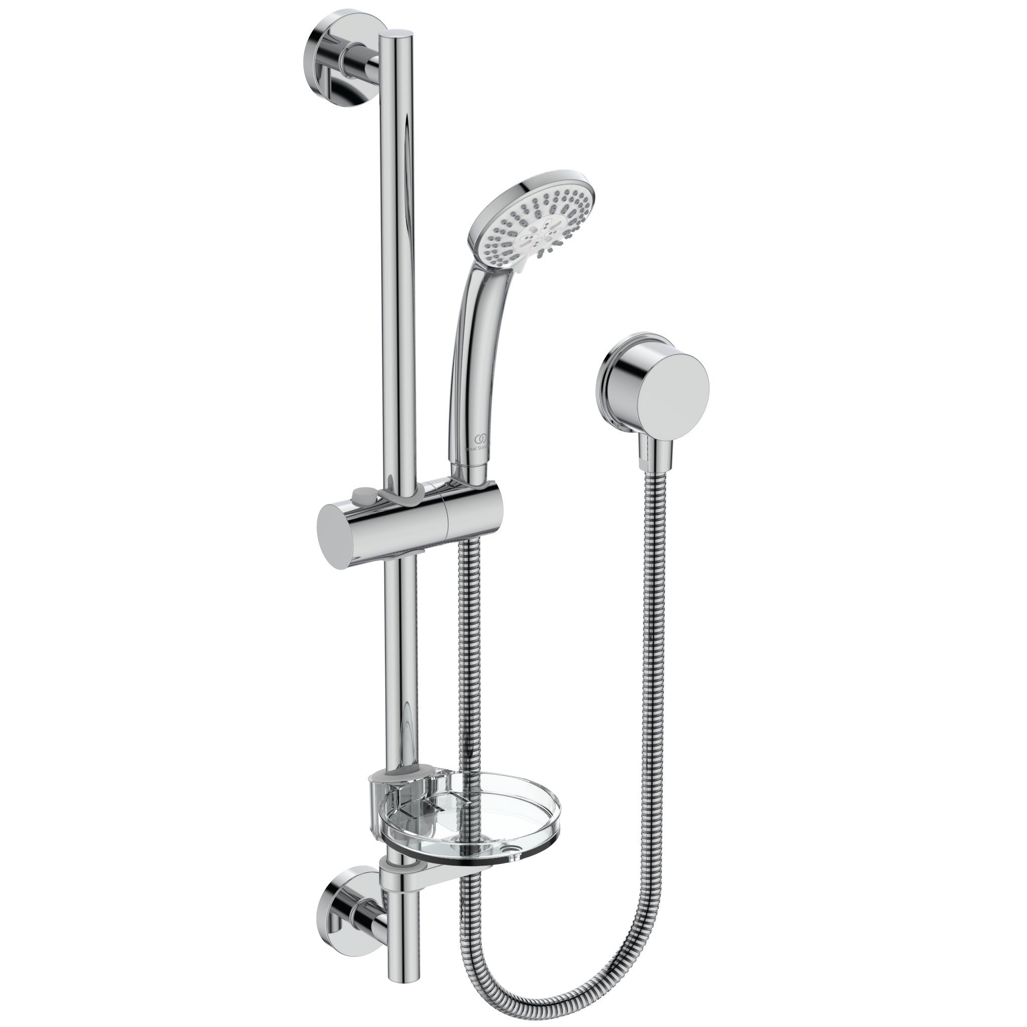 Idealrain S3 shower kit with 80mm three function handspray, 600mm rail