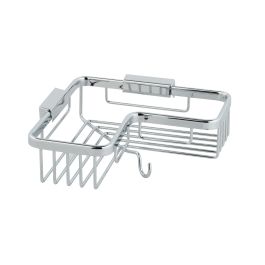 Basket Corner with Hook Wall Mounted Chrome
