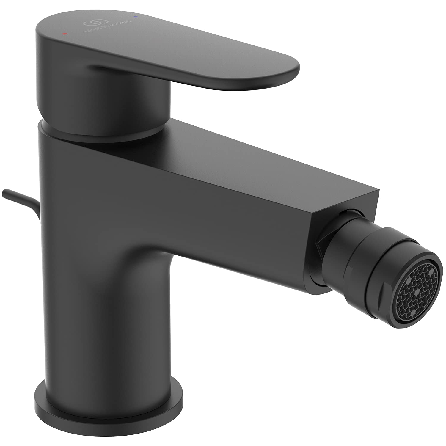 Cerafine O single lever bidet mixer with metal pop-up waste - Silk Black