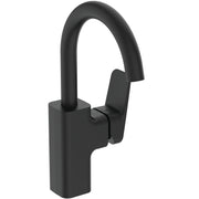 Ceraplan single lever high spout basin mixer, silk black