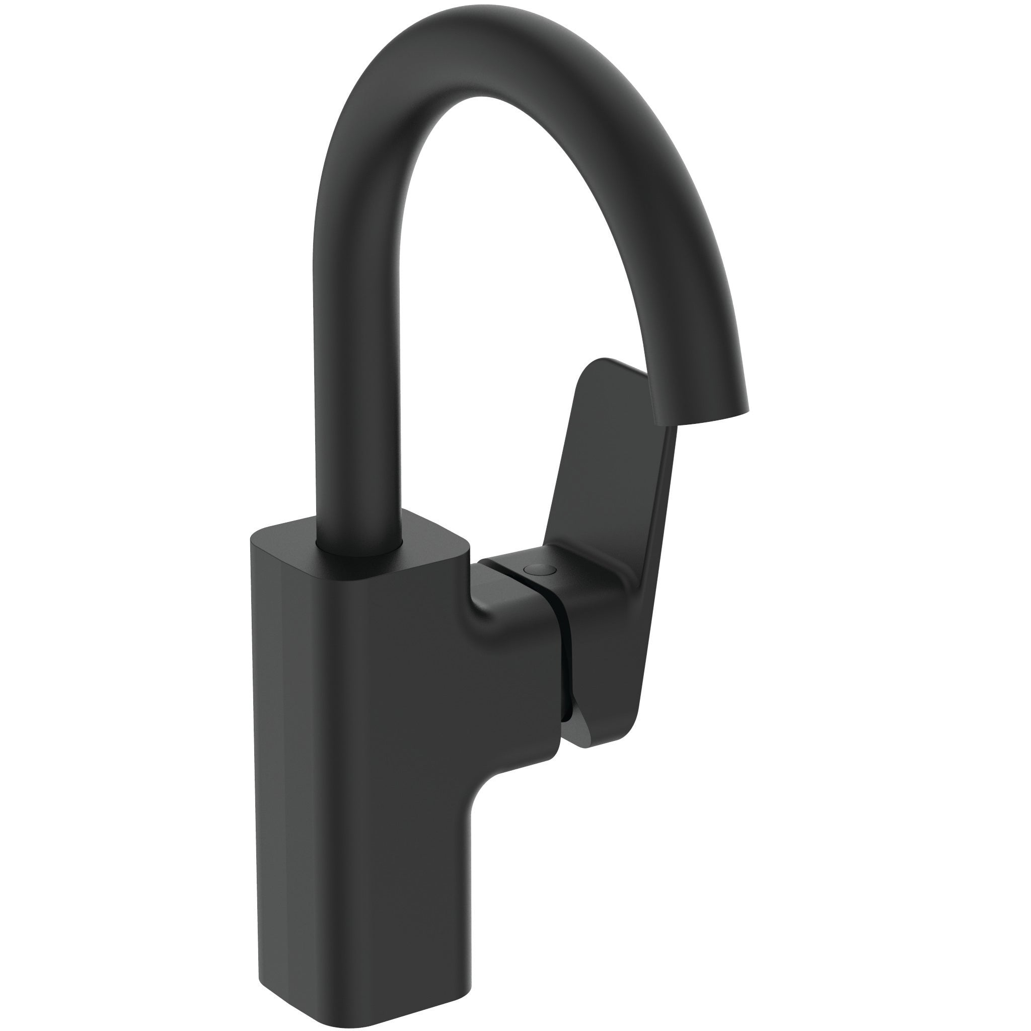 Ceraplan single lever high spout basin mixer, silk black