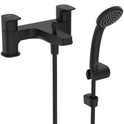 Ceraplan dual control bath shower mixer with shower set, silk black