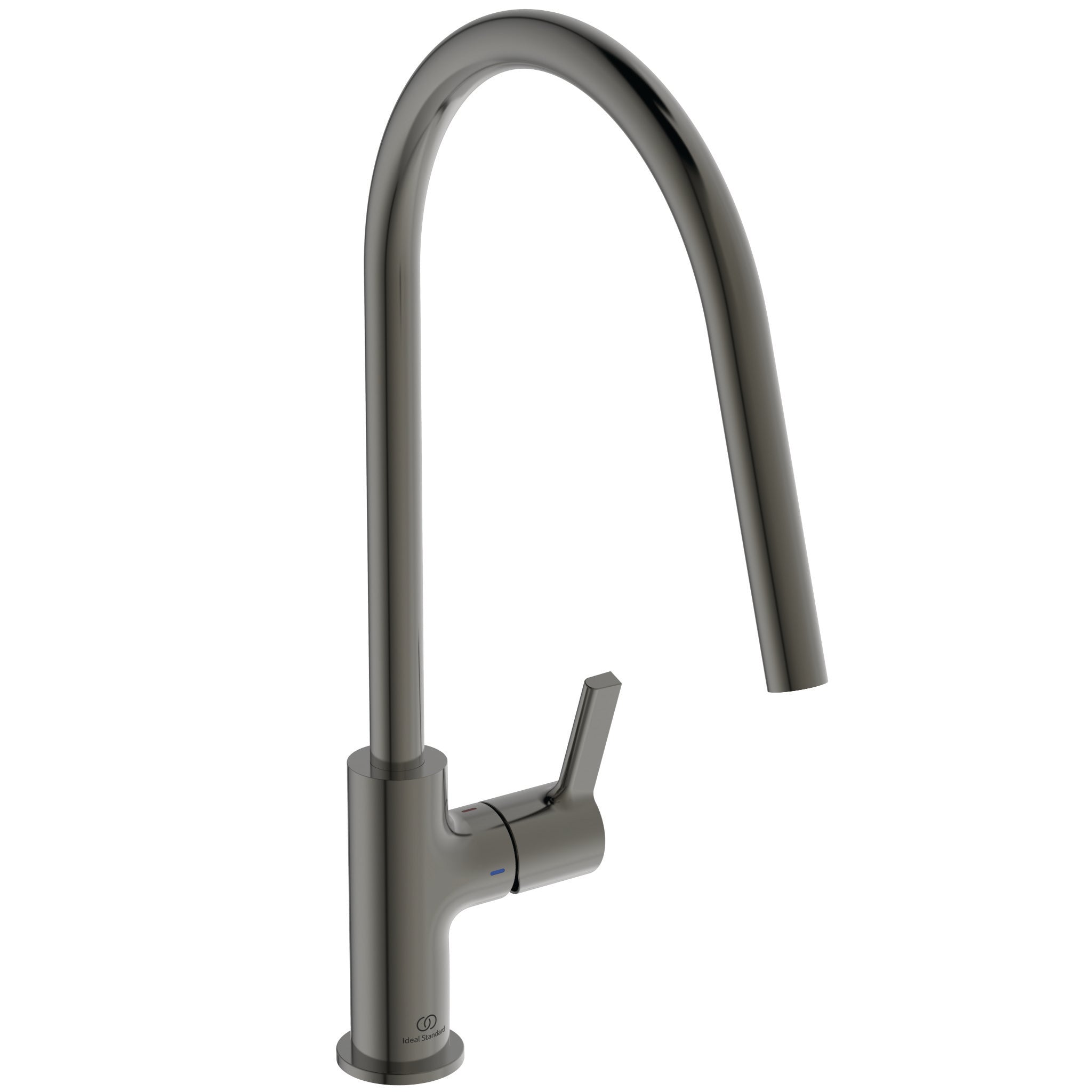 Gusto single lever round C spout kitchen mixer with bluestart technology