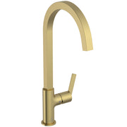 Gusto single lever square C spout kitchen mixer with bluestart technology
