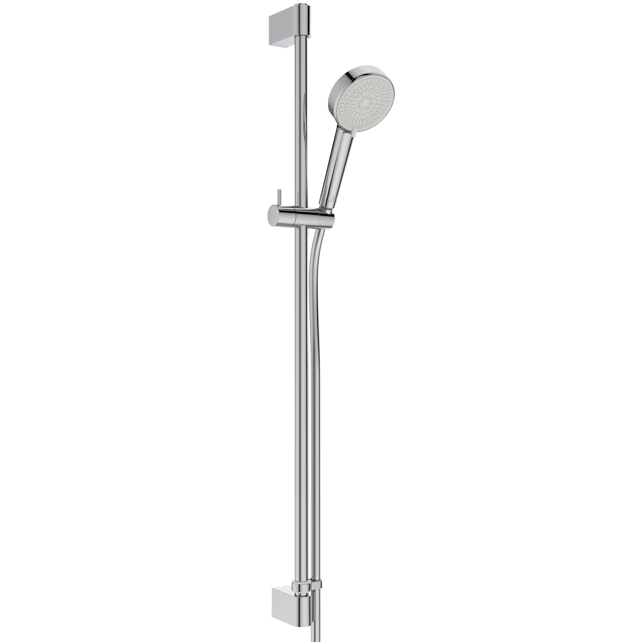 Idealrain shower set, 100mm round handspray, holder and & 1750mm hose, chrome