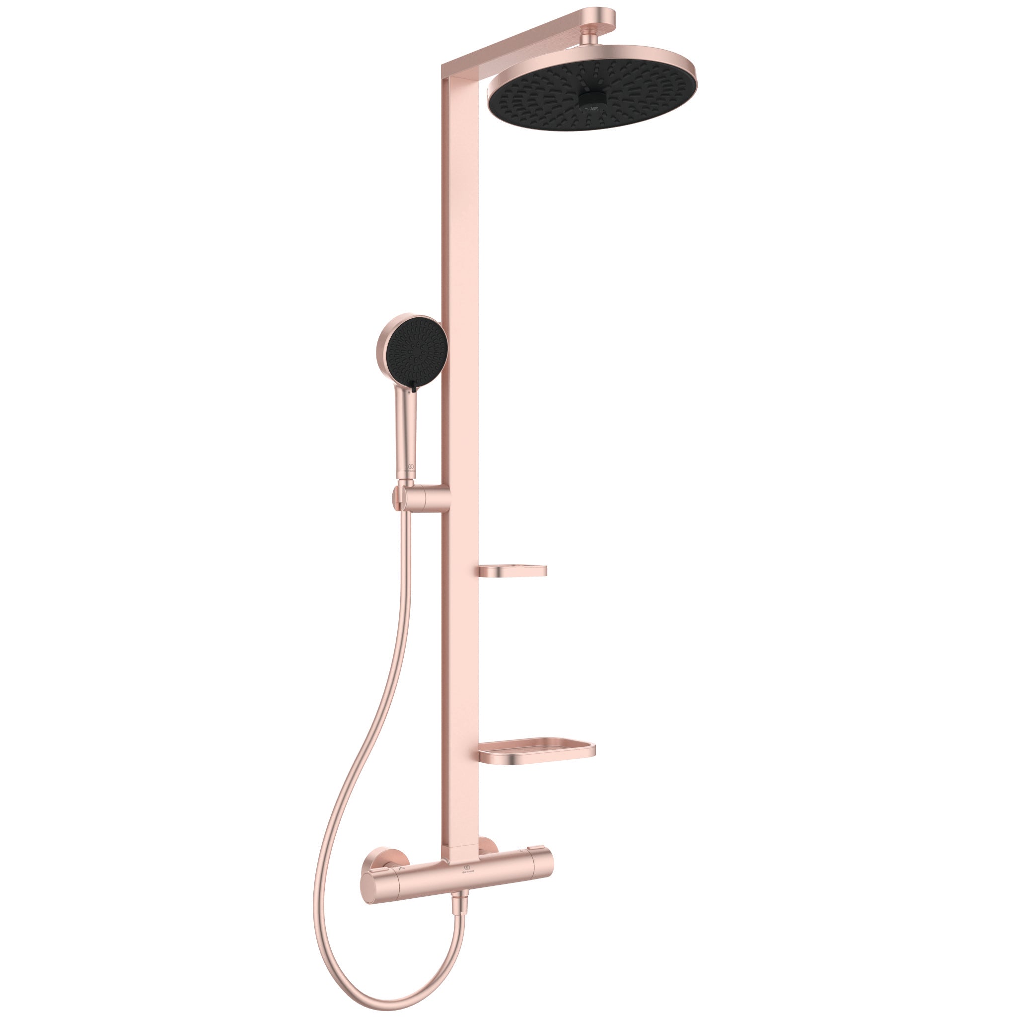 Ceratherm ALU+ exposed shower mixer bundle, shower kit with 1750mm hose, rail with holders