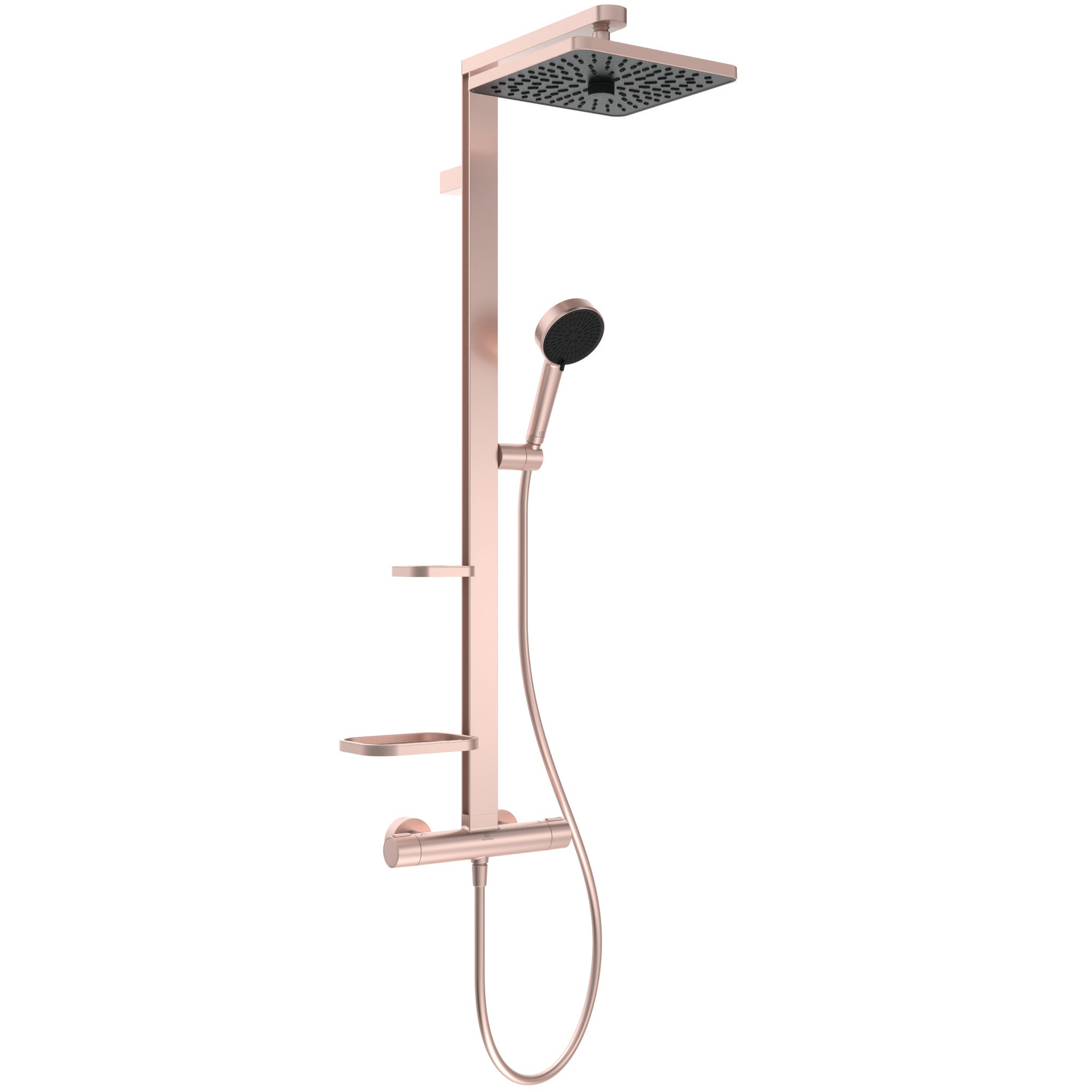 Ceratherm ALU+ exposed shower mixer bundle, shower kit with 1750mm hose, rail with holders