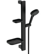 Idealrain ALU+ Shower kit, 600mm, 2 function shower head with 1750mm hose, (Eco 6lpm) silk black