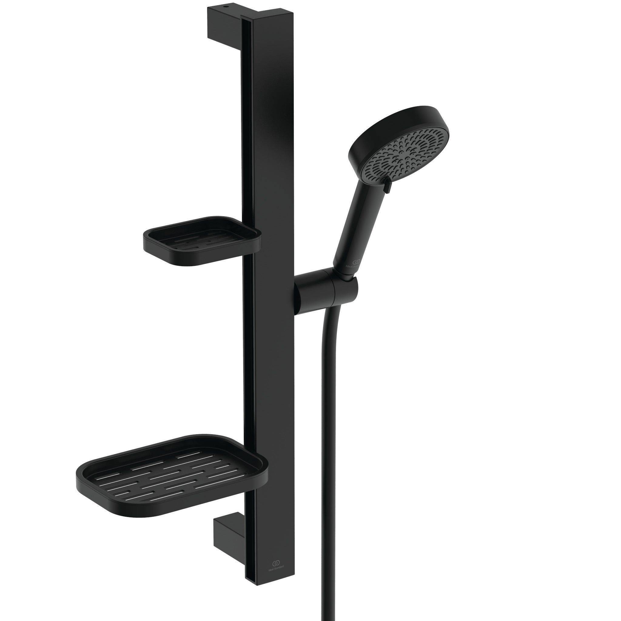 Idealrain ALU+ Shower kit, 600mm, 2 function shower head with 1750mm hose, (Eco 6lpm) silk black