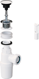 All in One Fast Fix Basin Clicker Waste with Bottle Trap