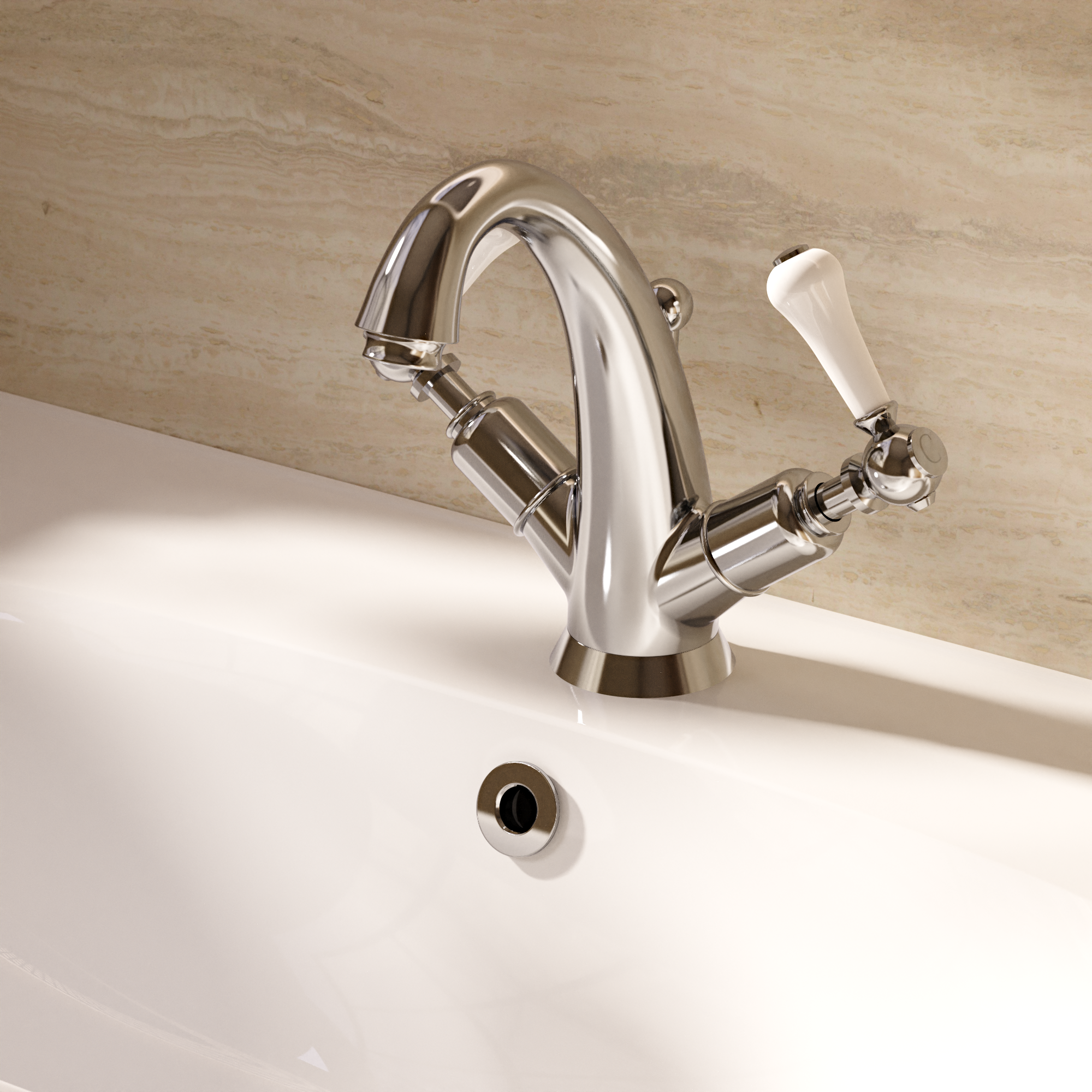 Belgravia Lever High Neck Mono Basin with Waste