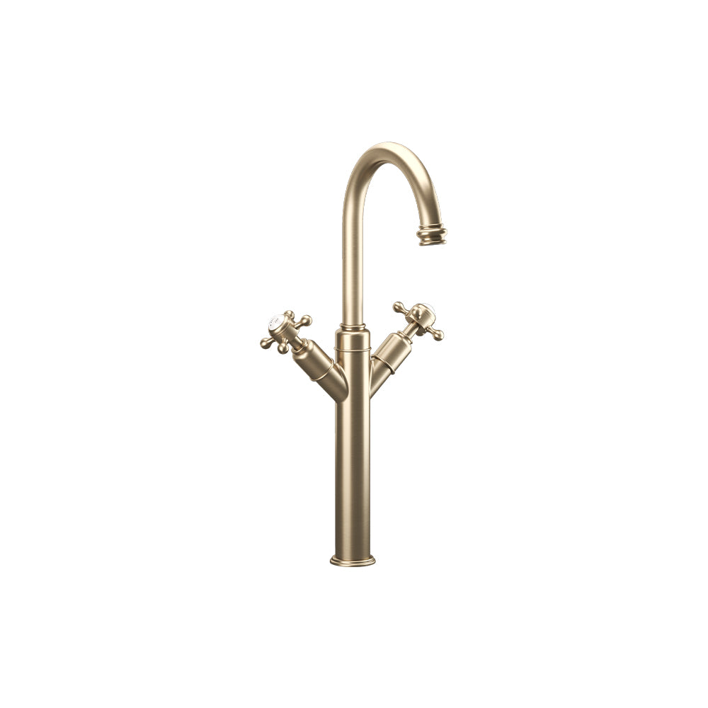 Belgravia Crosshead Tall Basin Mixer Deck Mounted With Pop Up Waste