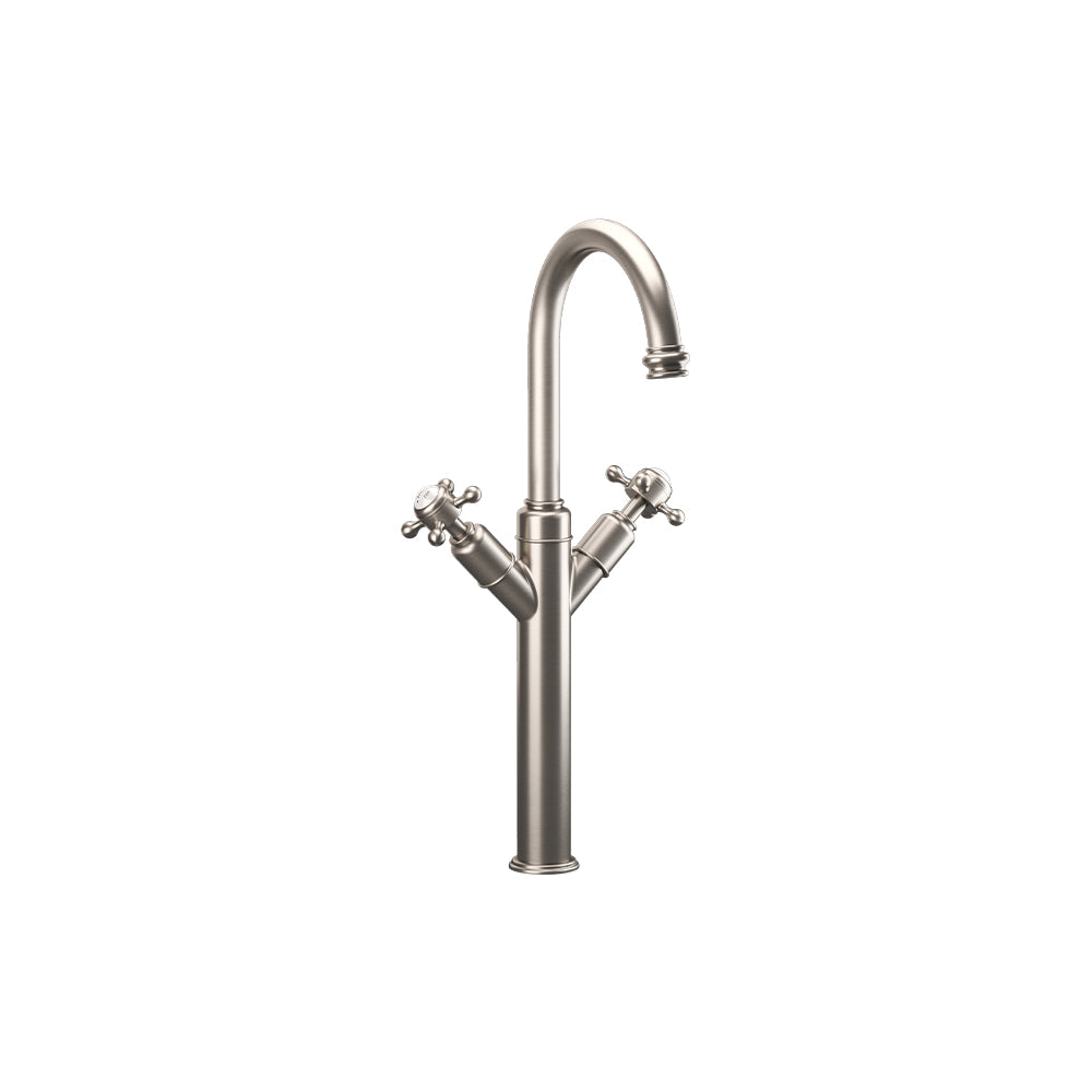 Belgravia Crosshead Tall Basin Mixer Deck Mounted With Pop Up Waste