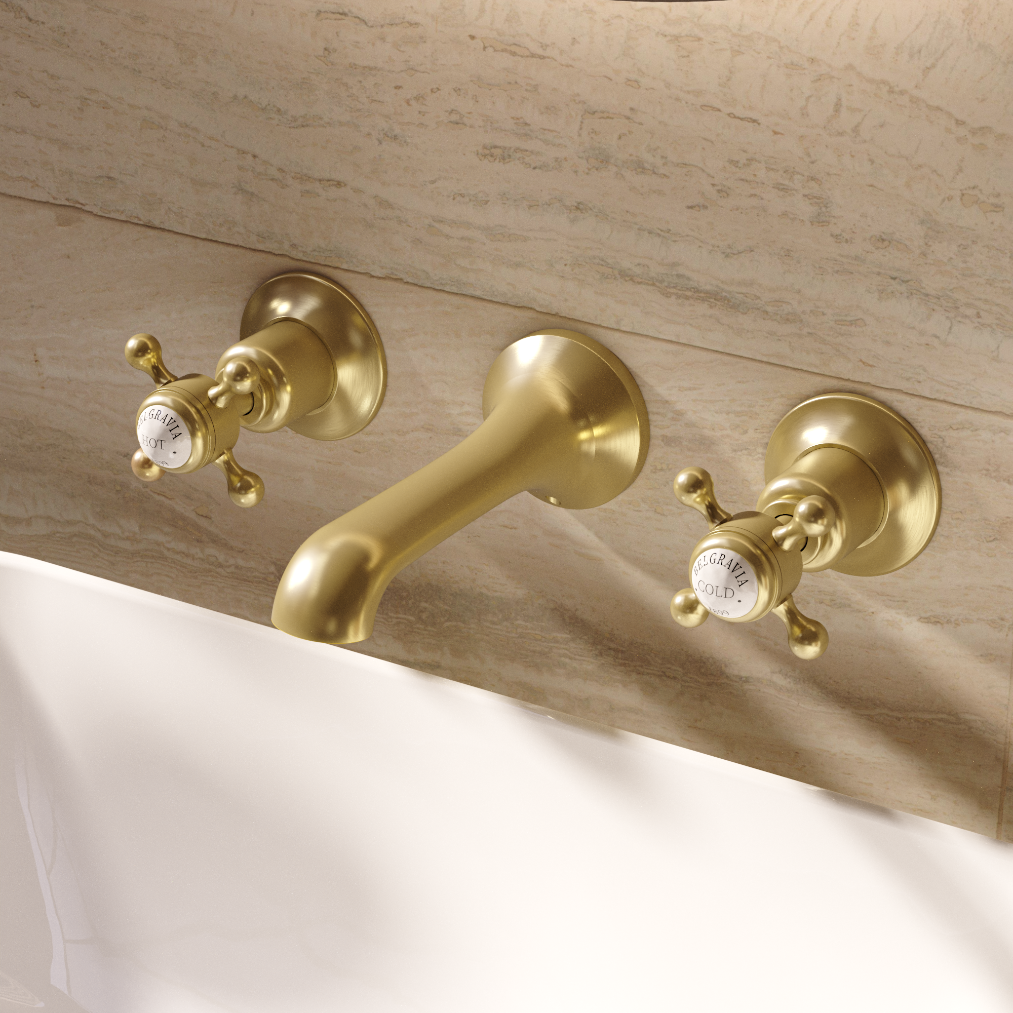 Belgravia Crosshead 3 Hole Basin Set