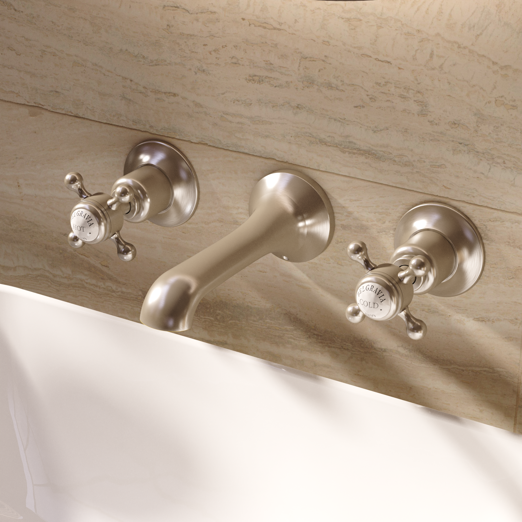 Belgravia Crosshead 3 Hole Basin Set