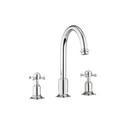 Belgravia Crosshead 3 Tap Hole Basin Tall Mixer with Waste