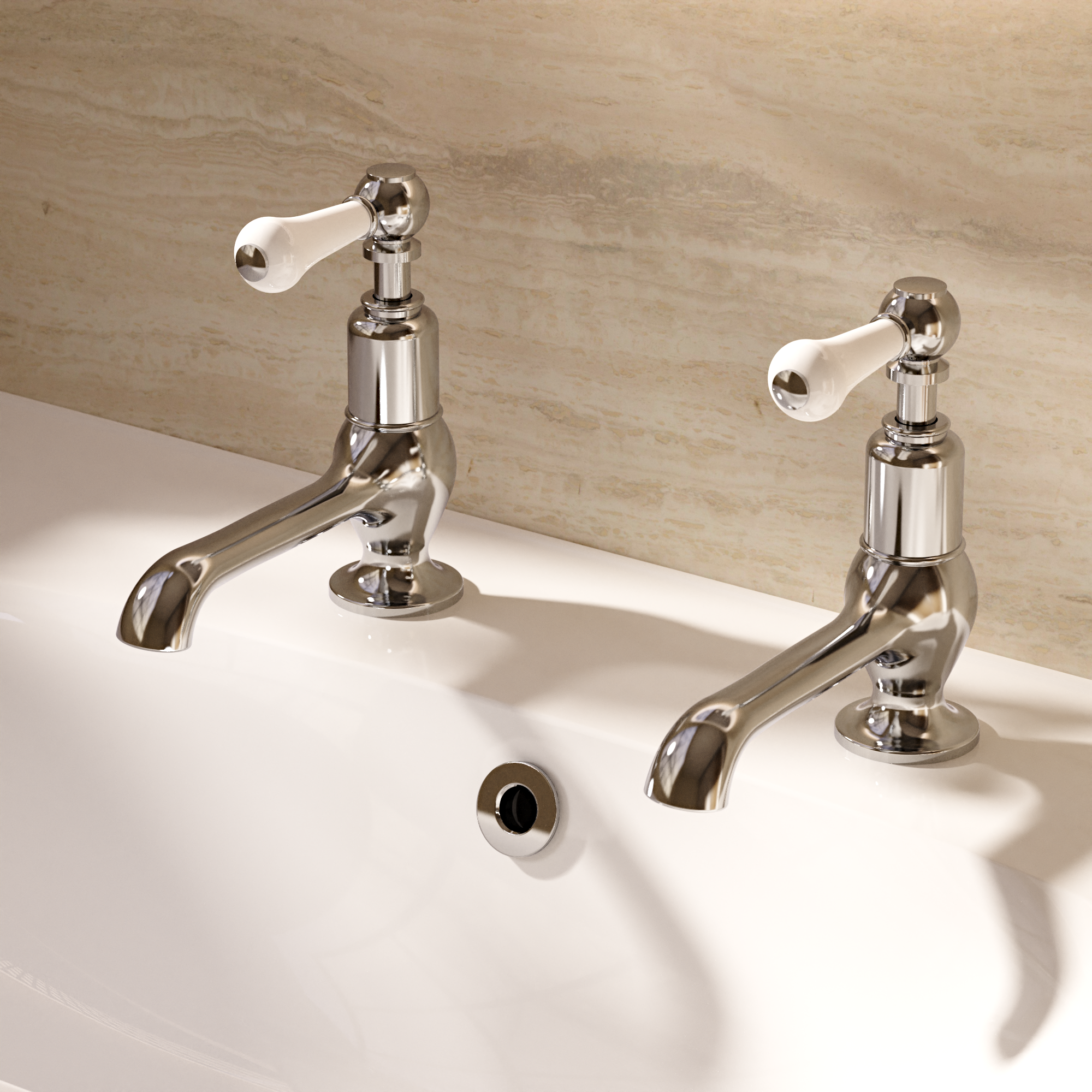 Belgravia Lever Long Nose Basin Taps