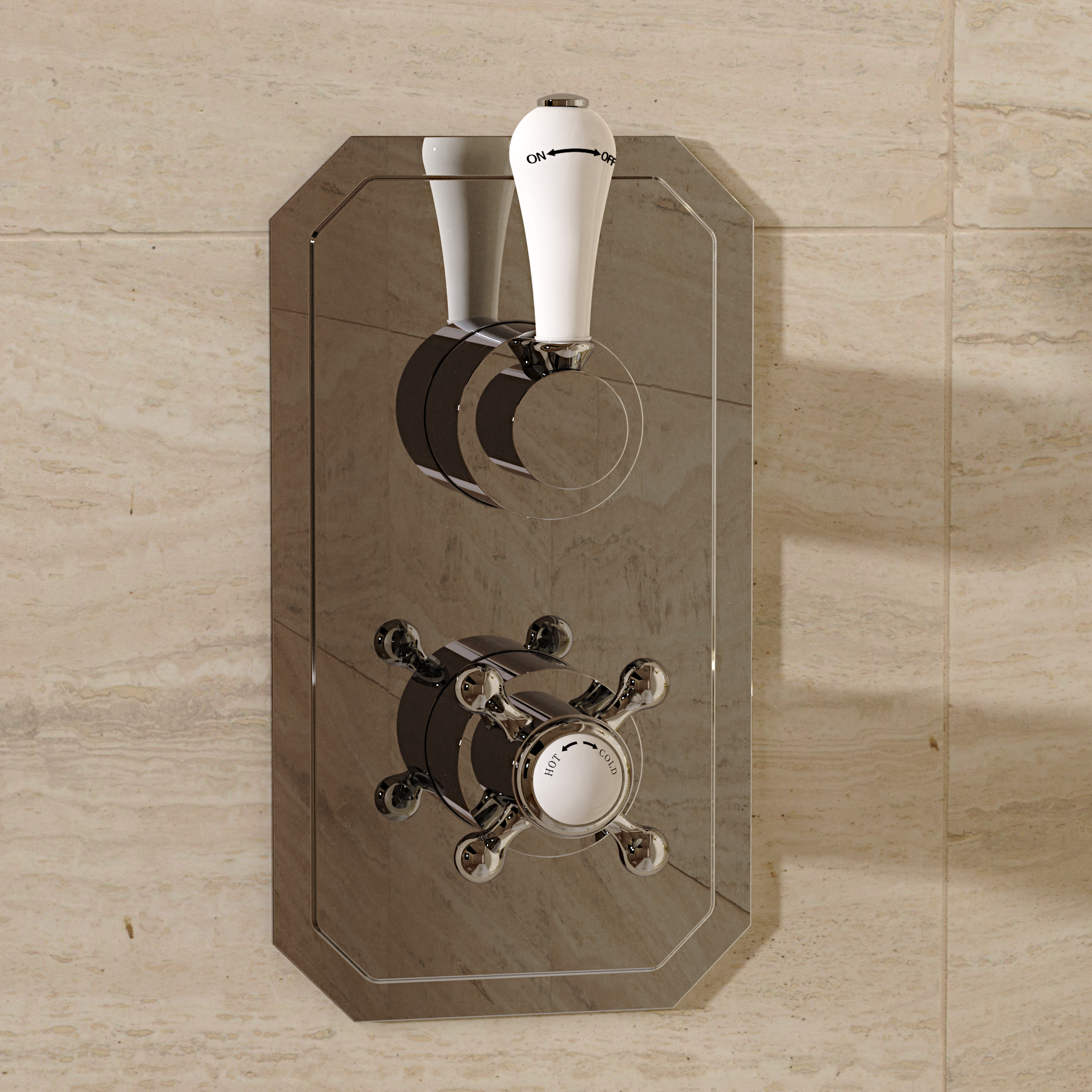 Belgravia 2 Handle Trimset (must be paired with WLBP1000RC_V2) Chrome White Lever