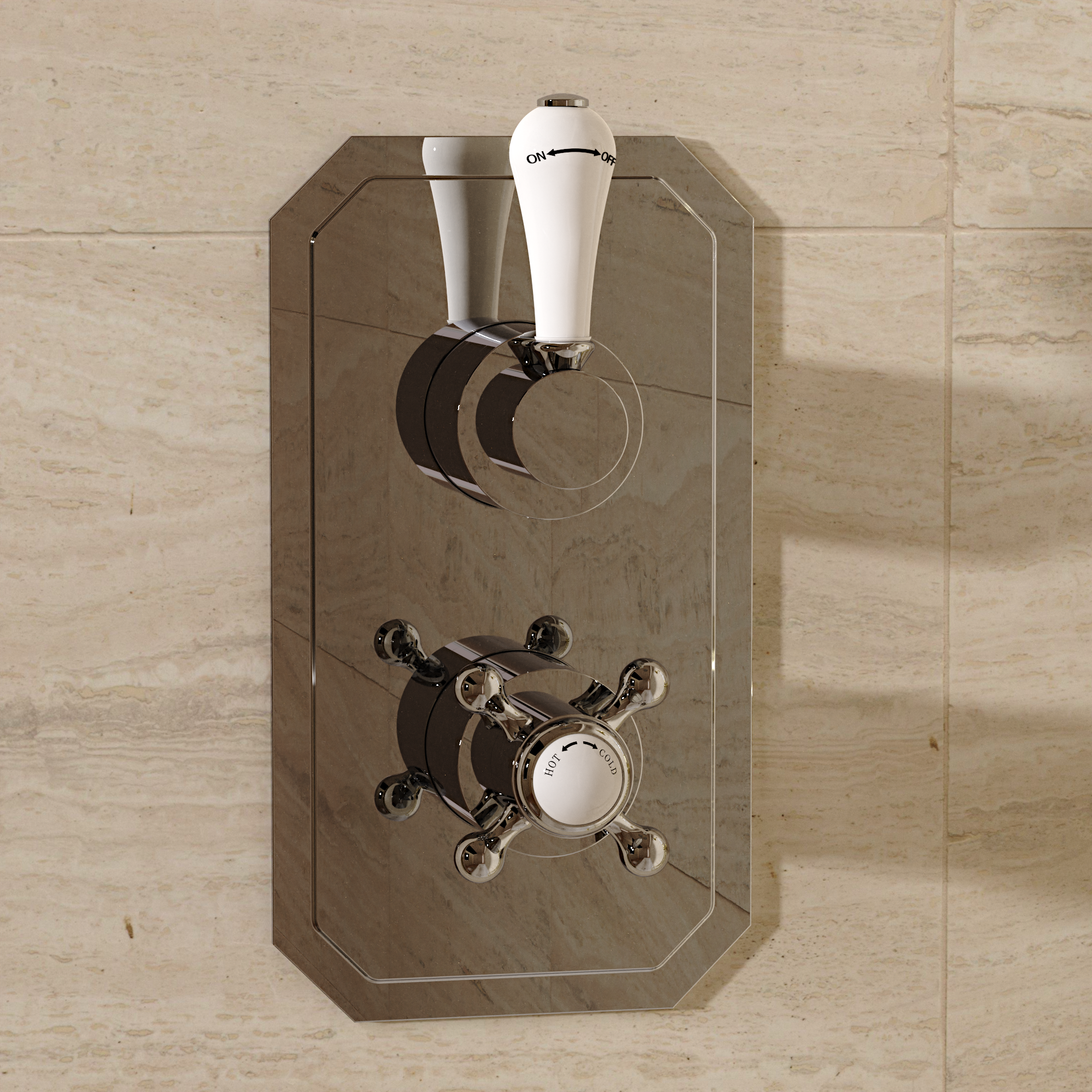 Belgravia 2 Handle Trimset (must be paired with WLBP1000RC_V2) Chrome White Lever
