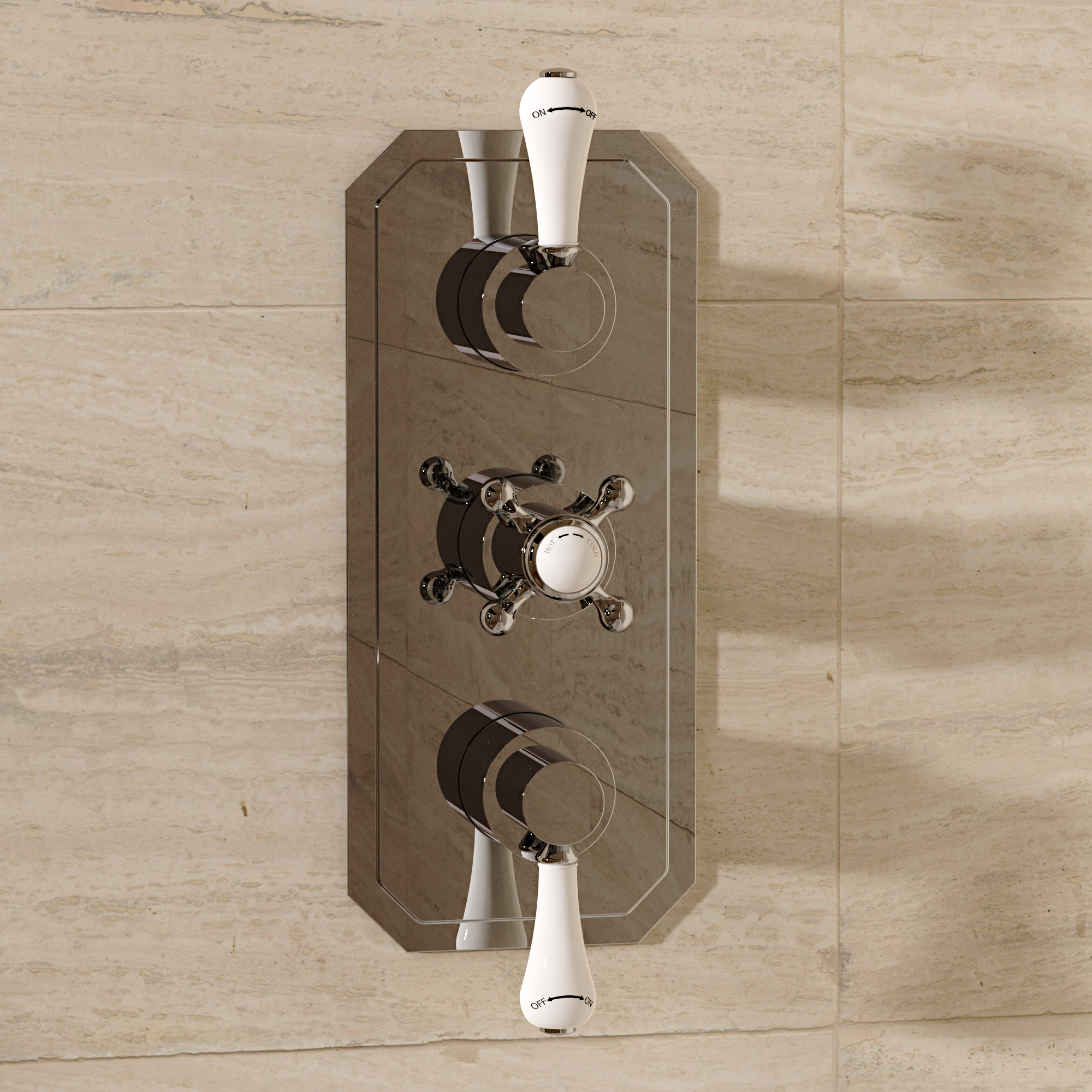 Belgravia 3 Handle Trimset (must be paired with WLBP2000RC_V2) Chrome White Lever
