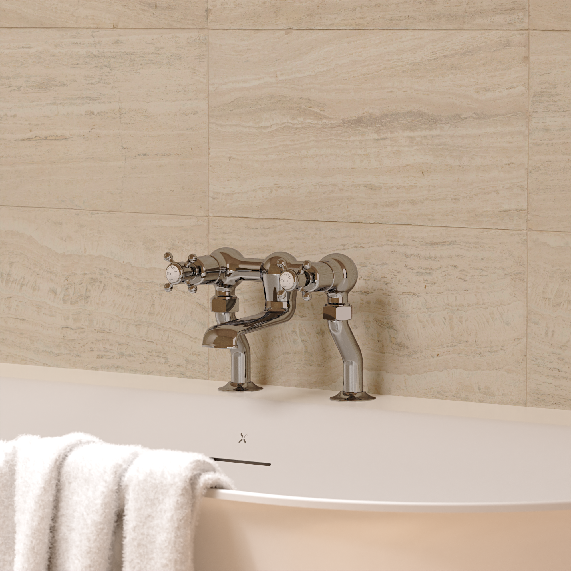 Belgravia Crosshead Bath Filler Deck Mounted