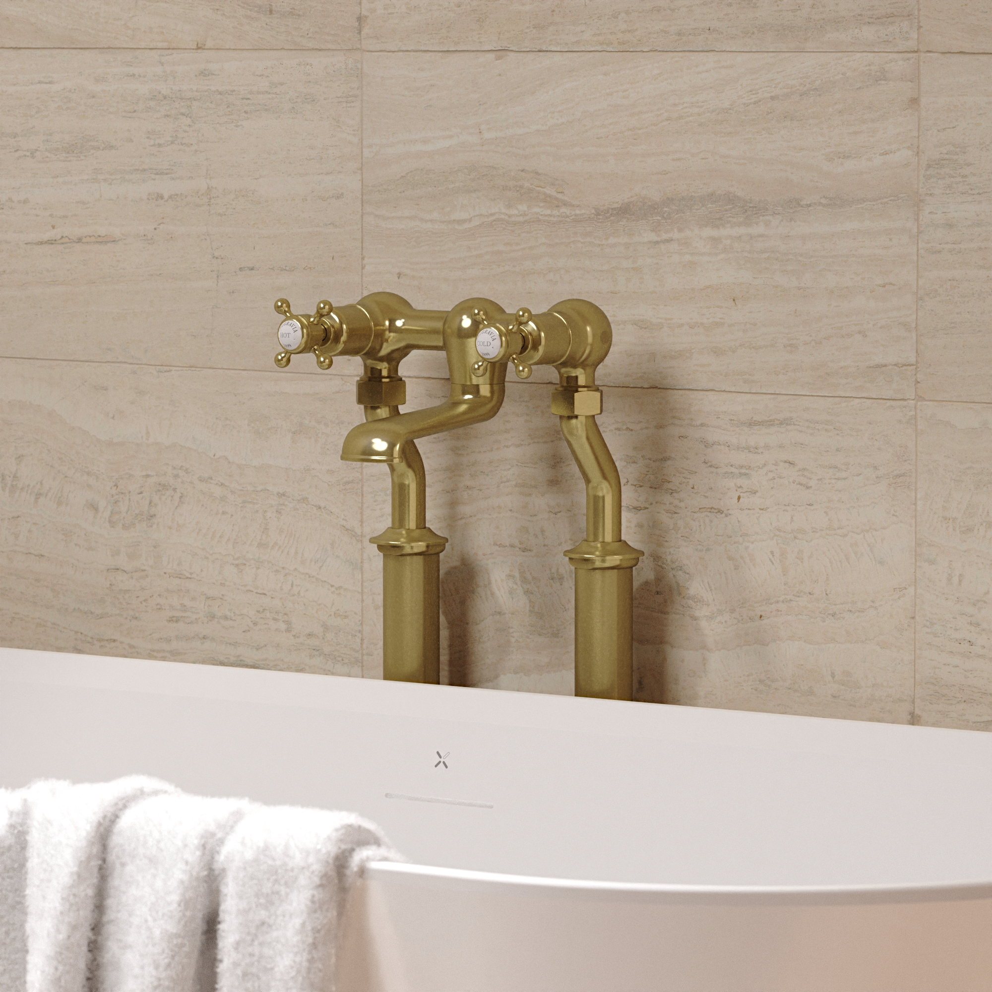 Belgravia Crosshead Bath Filler with Legs