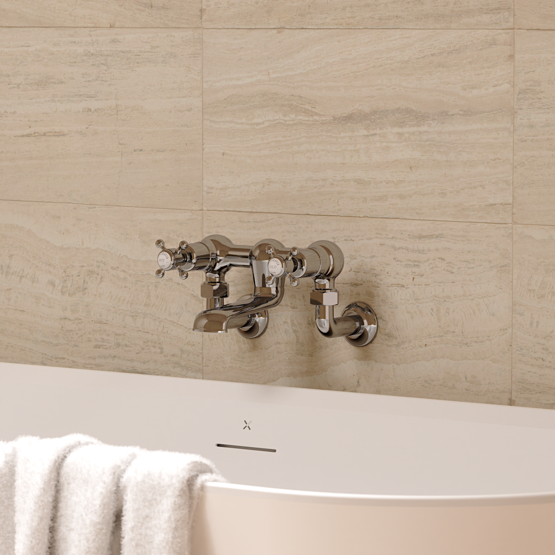 Belgravia Crosshead Bath Filler Wall Mounted