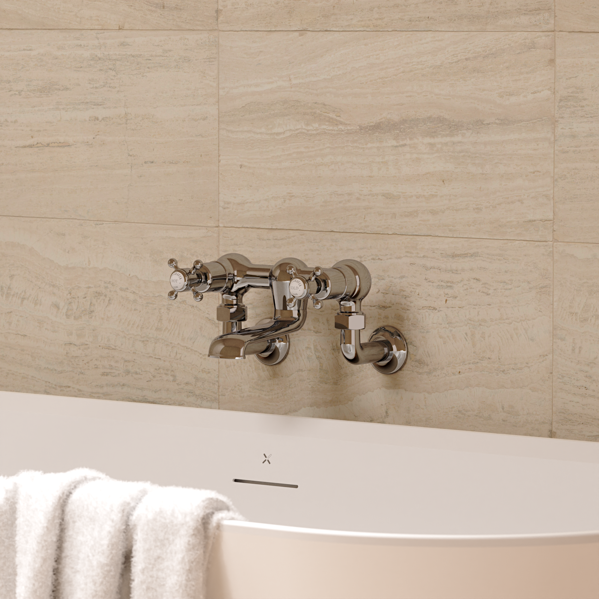Belgravia Crosshead Bath Filler Wall Mounted