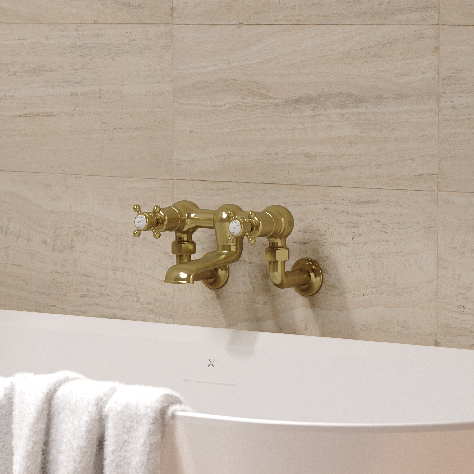 Belgravia Crosshead Bath Filler Wall Mounted