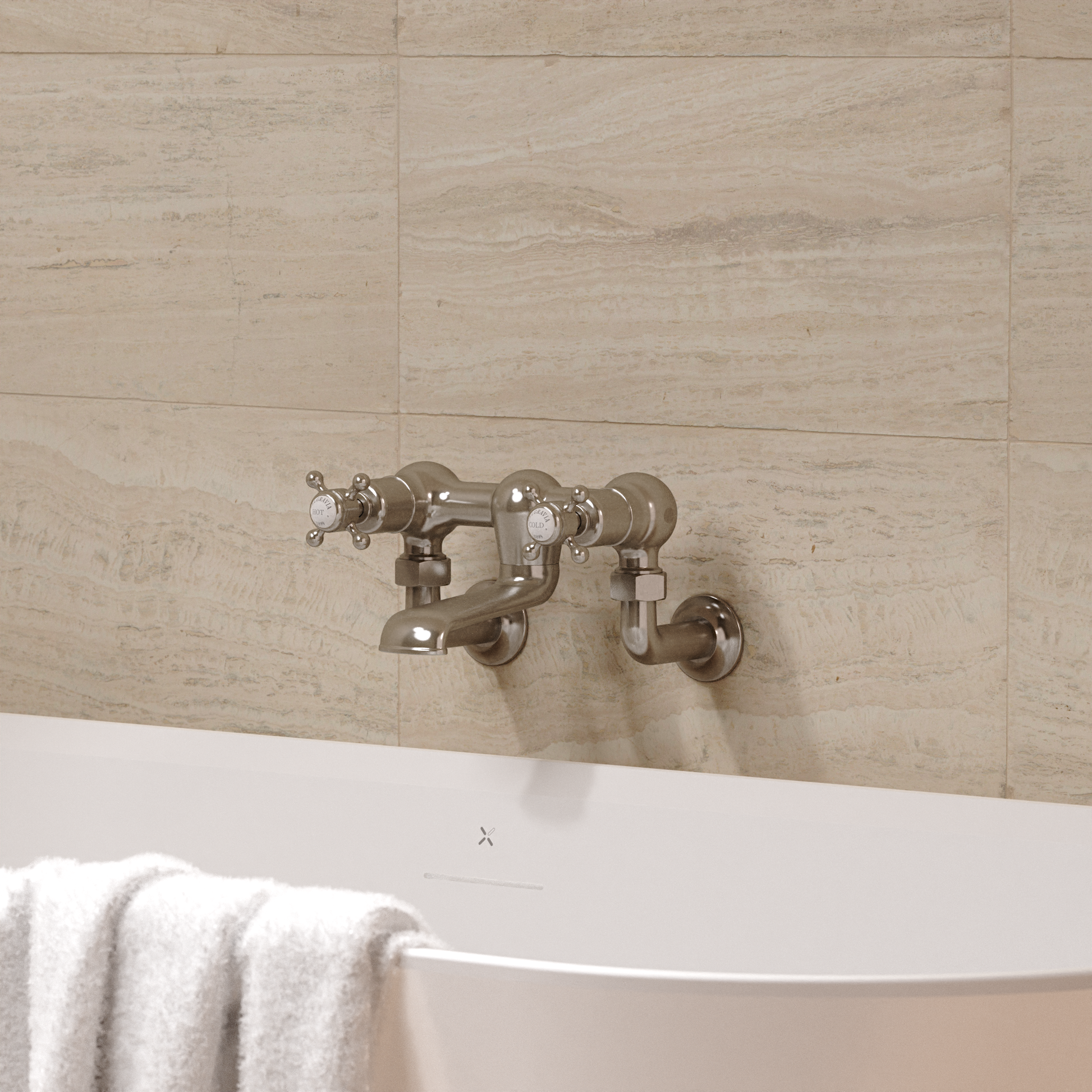 Belgravia Crosshead Bath Filler Wall Mounted