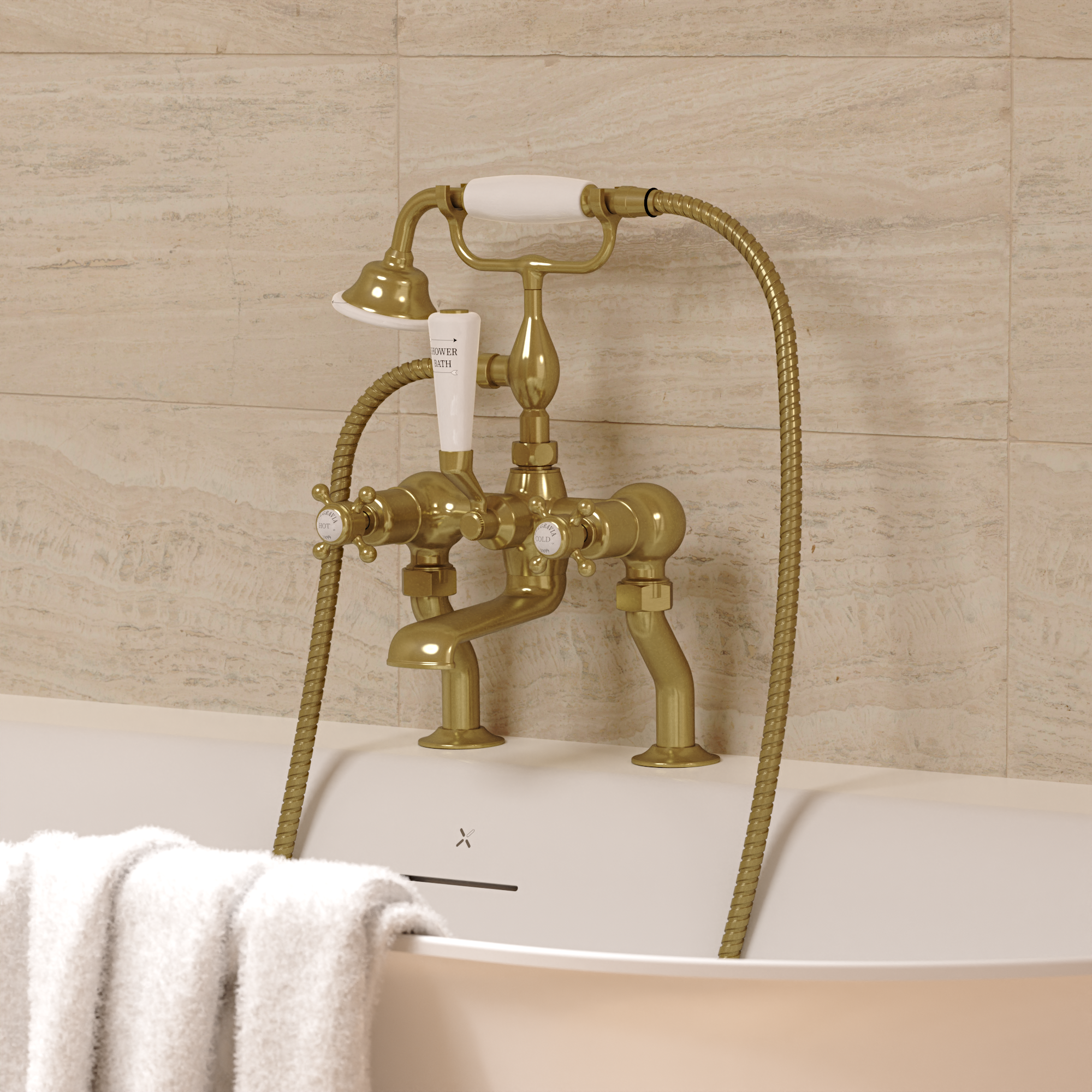 Belgravia Crosshead Bath Shower Mixer