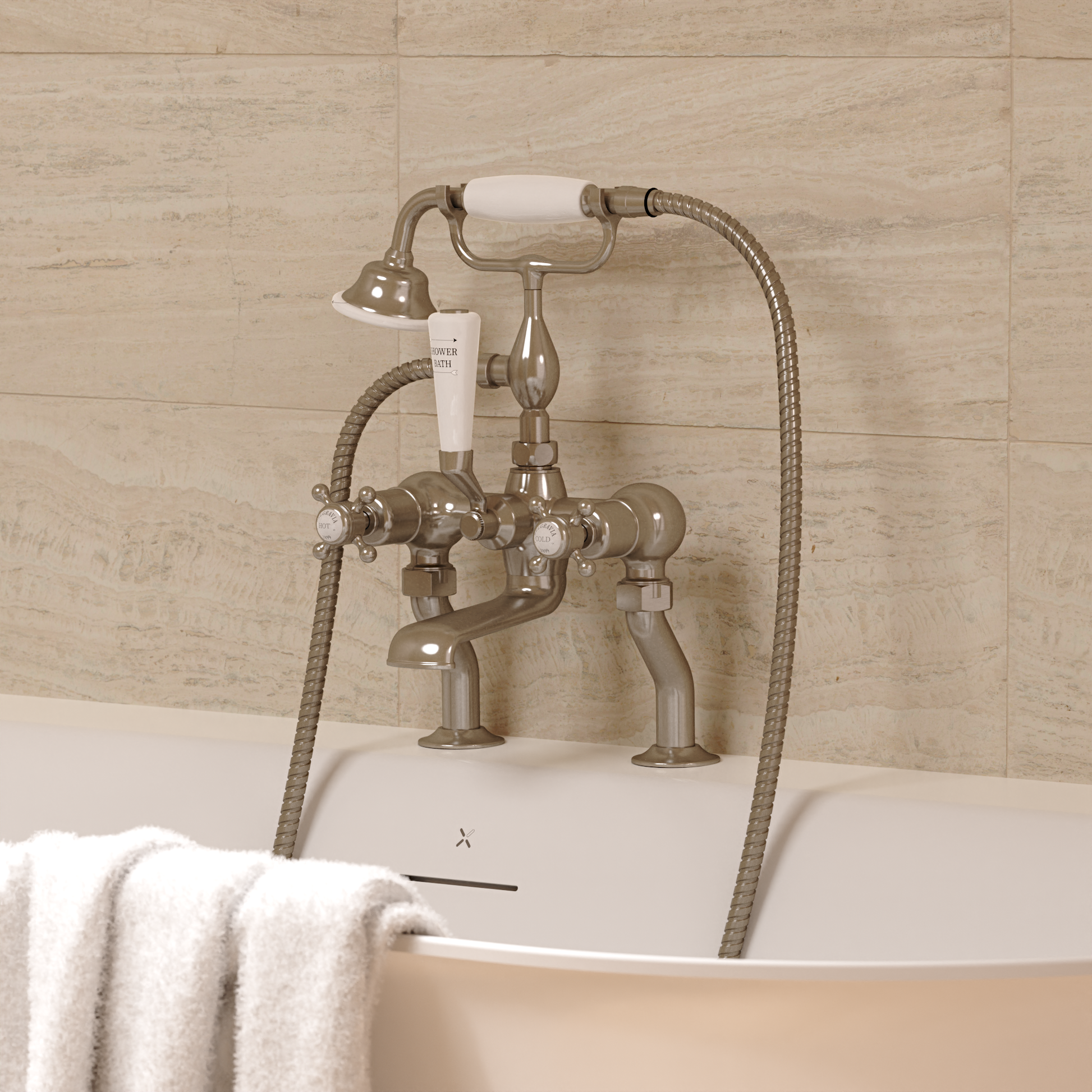Belgravia Crosshead Bath Shower Mixer