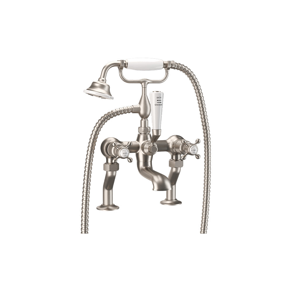 Crosswater Belgravia Crosshead Bath Shower Mixer with Kit & Legs Brushed