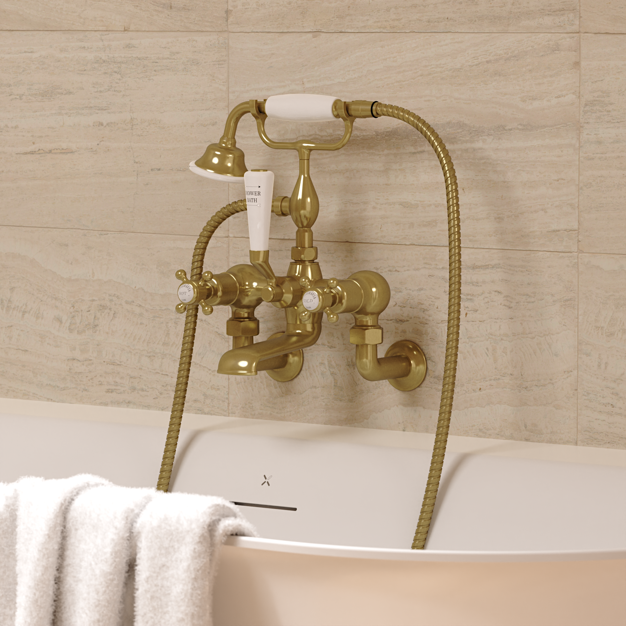 Belgravia Crosshead Bath Shower Mixer Wall Mounted