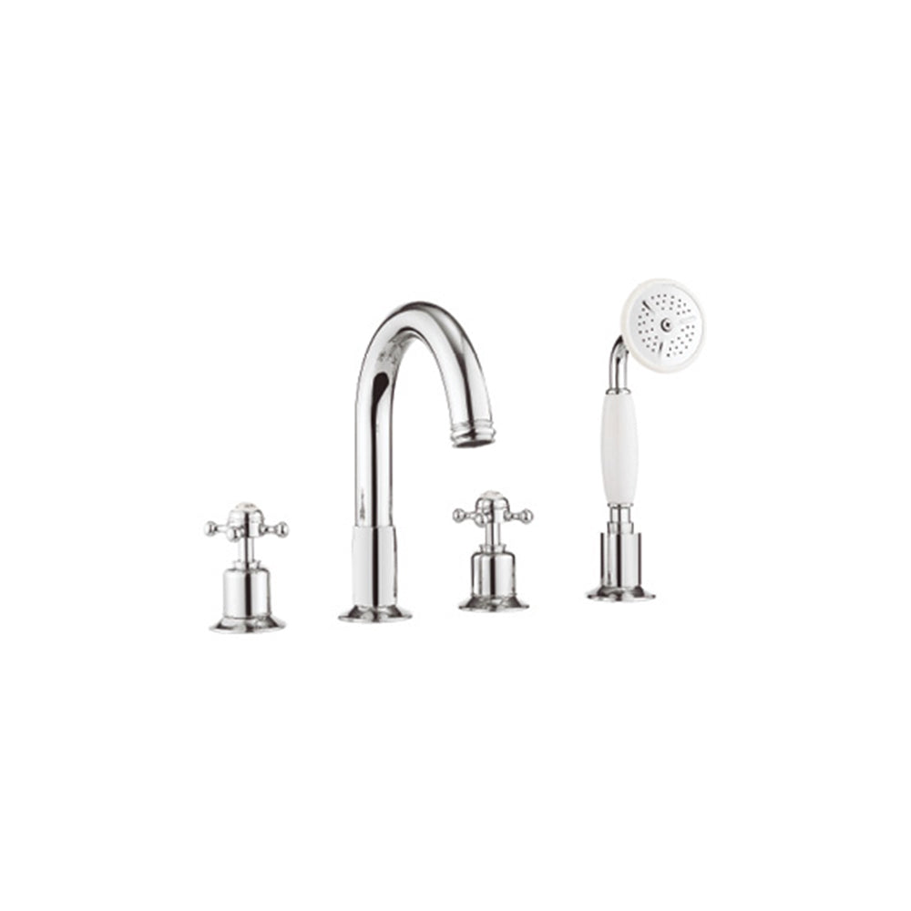 Belgravia Crosshead Bath 4 Hole Set Deck Mounted
