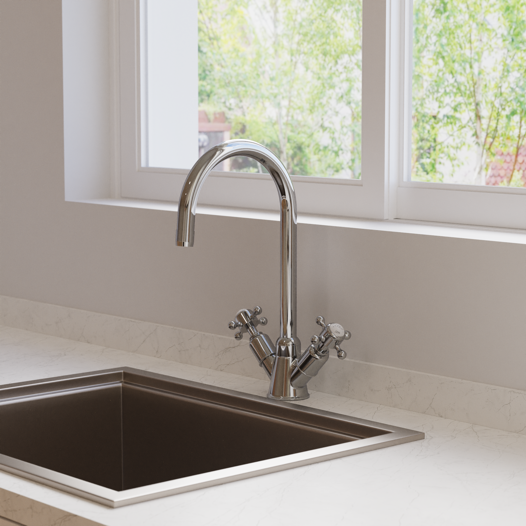 Belgravia Cruciform Kitchen Mixer Deck Mounted