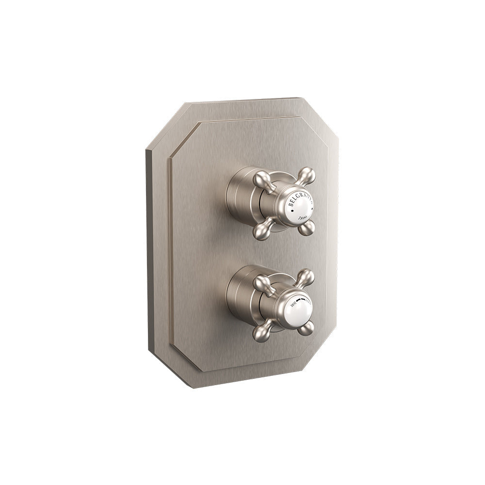 Crosswater Belgravia Crossbox 3 Outlet Shower Valve & Trimset Brushed