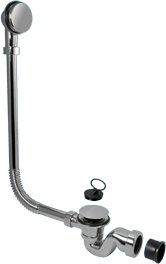 Chrome Bath Trap with Combined Waste and Overflow