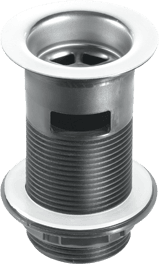 Black Plastic Backnut Basin Waste with Stainless Steel Flange