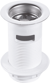 White Plastic Backnut Basin Waste with Stainless Steel Flange