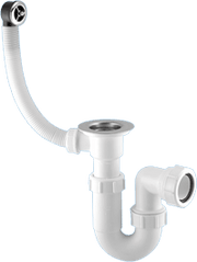 Tubular Sink Trap with Waste and Overflow