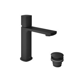 Cameo Leverless Mono Basin Mixer for Low Pressure System + Universal Basin Waste Matt Black