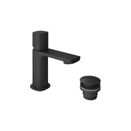 Cameo Leverless Mini Mono Basin Mixer + Universal Basin Waste Matt Black