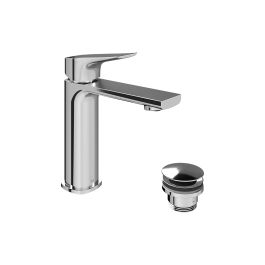Cameo Lever Mono Basin Mixer 5 l/min Flow Regulator + Universal Basin Waste Chrome