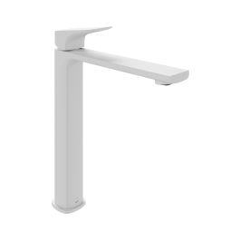 Cameo Lever Extended Mono Basin Mixer 5 l/min Flow Regulator Matt White