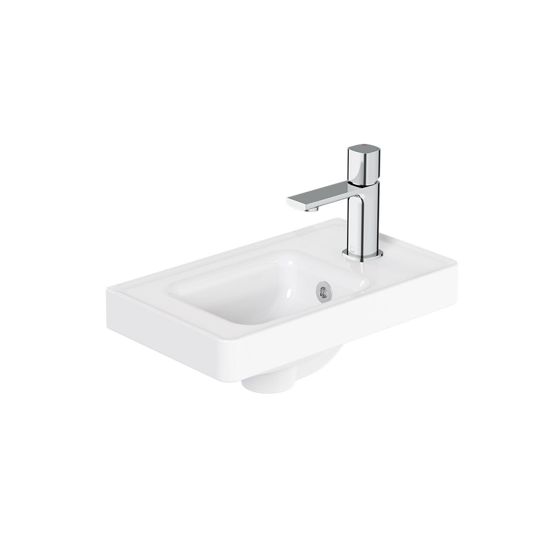Cameo 400mm ceramic furniture basin, right tap hole