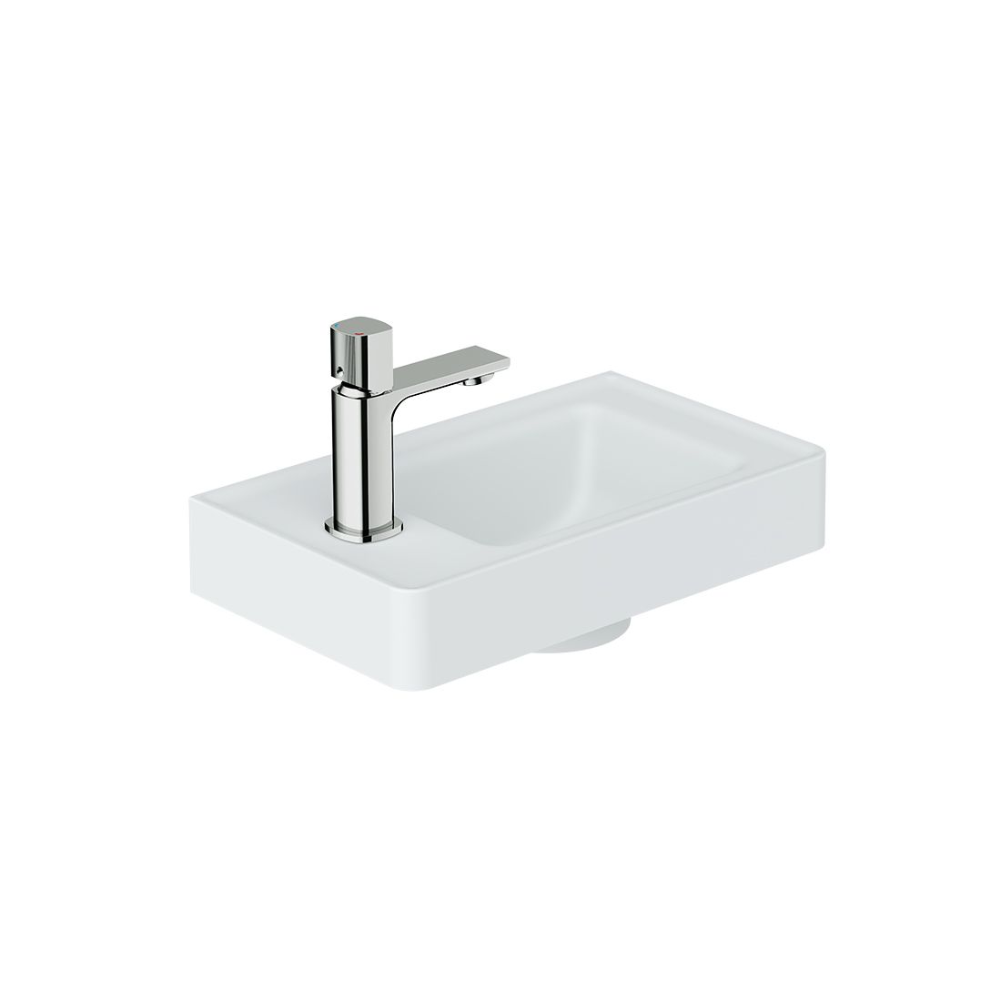 Cameo 400mm basin, mineral cast, left tap hole