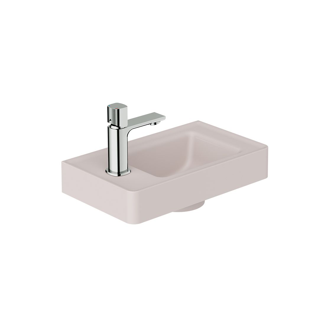 Cameo 400mm basin, mineral cast, left tap hole