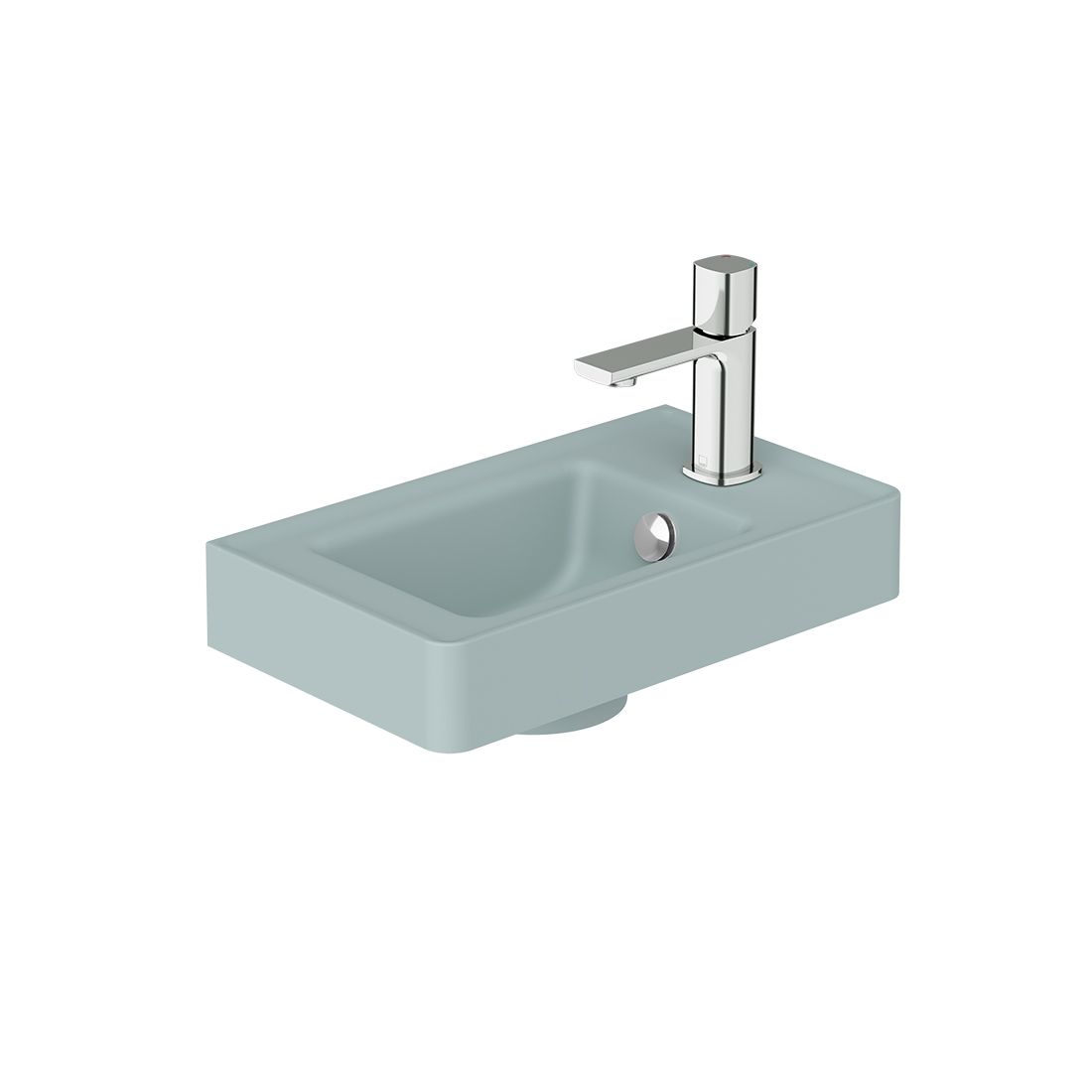Cameo 400mm basin, mineral cast, right tap hole