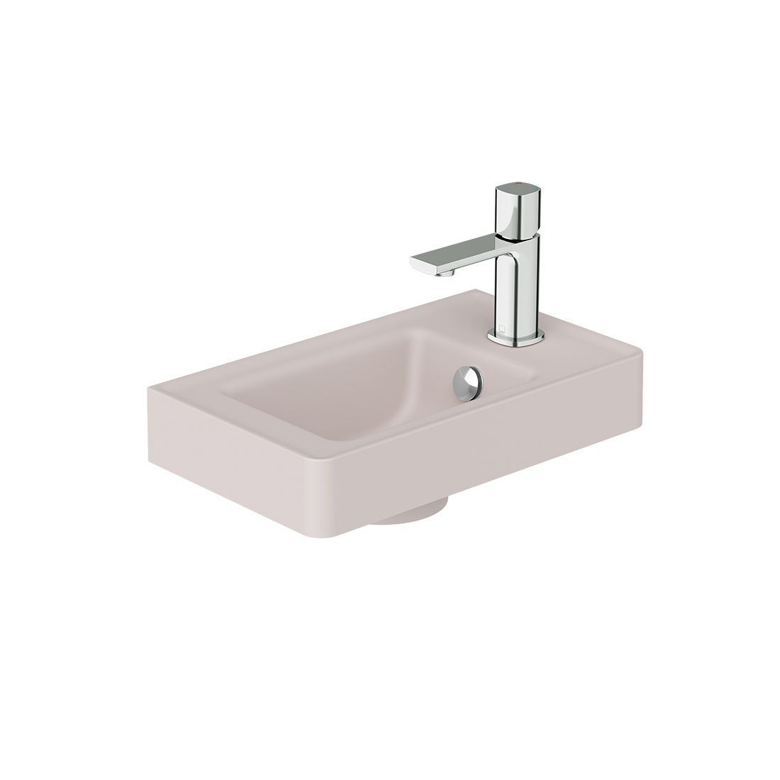 Cameo 400mm basin, mineral cast, right tap hole